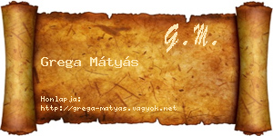 Grega Mátyás névjegykártya